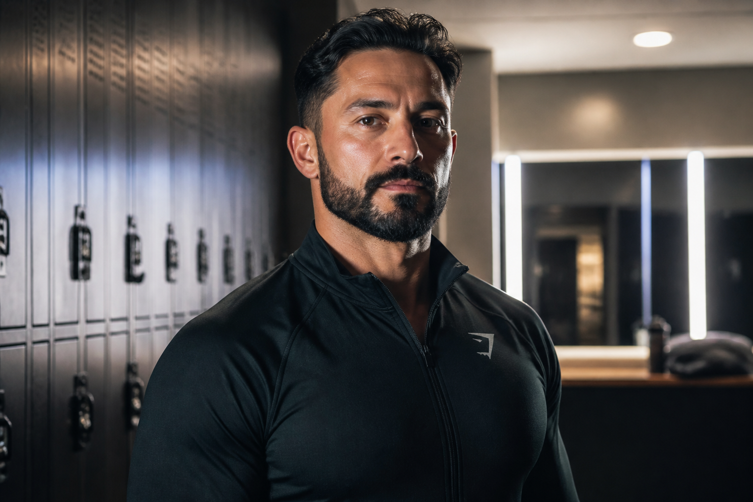 Gym portrait without beard (before)