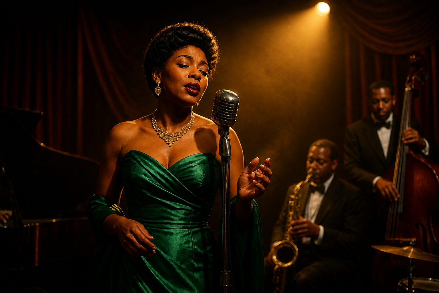 Colorized jazz club portrait (after)