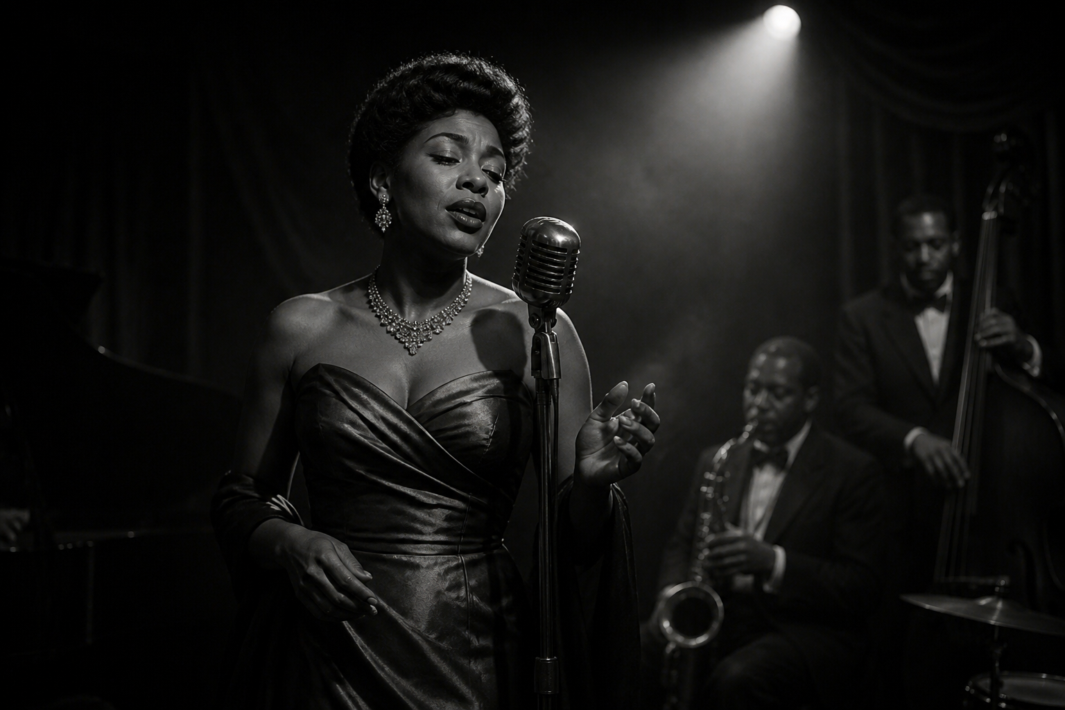 Colorized jazz club portrait (before)