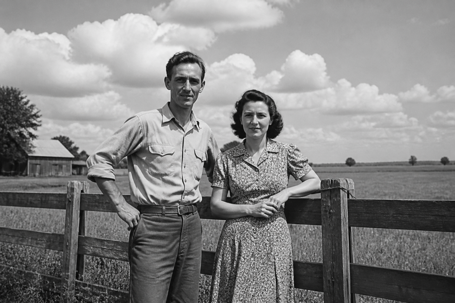 Colorized farmhouse portrait (before)