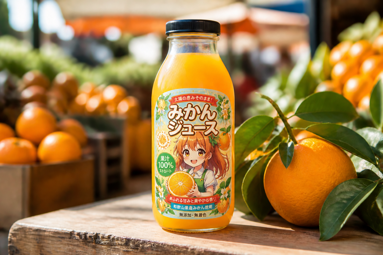 Anime-style juice label (after)