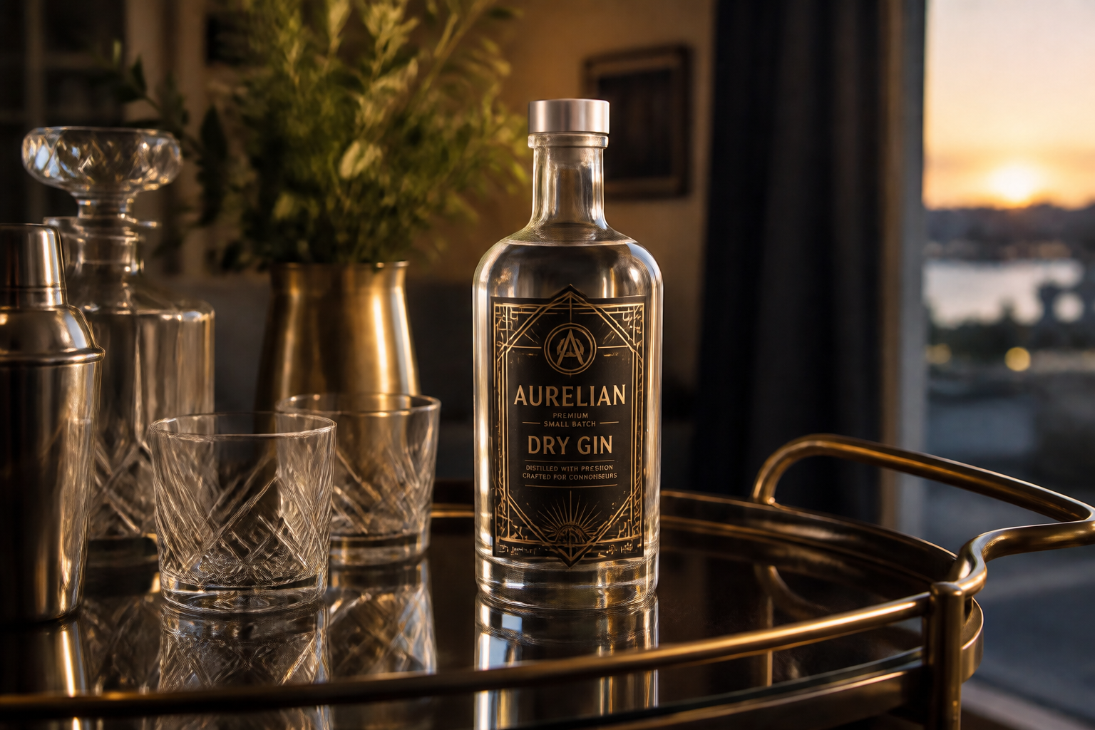 Art deco spirits label (after)