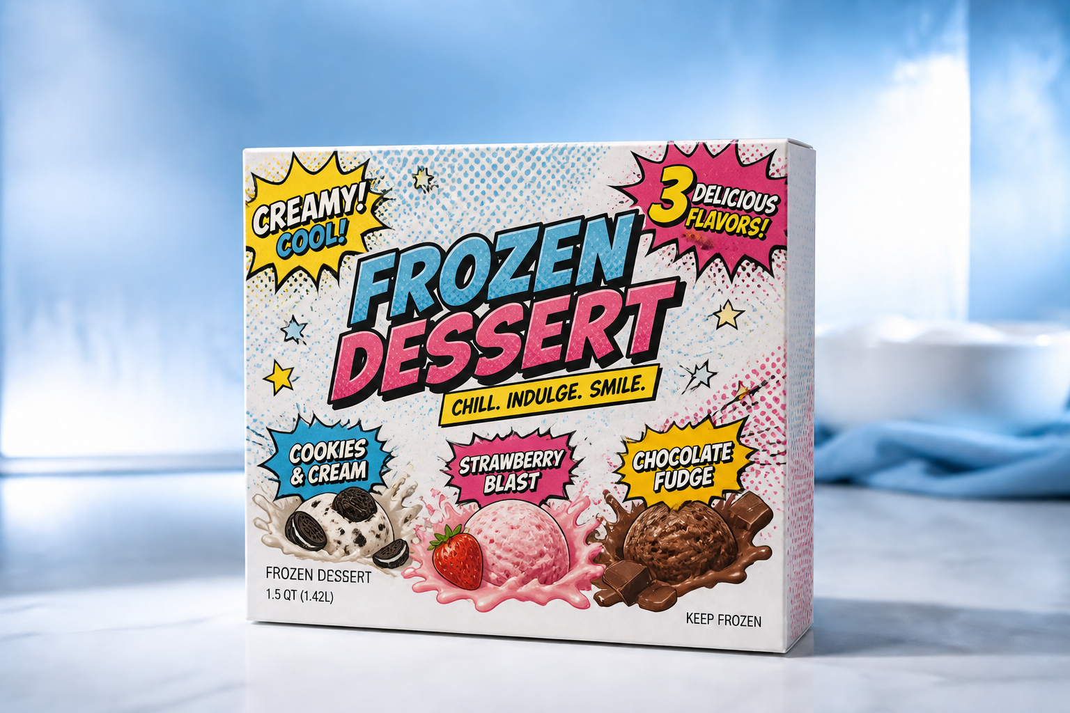Comic-style dessert box (after)