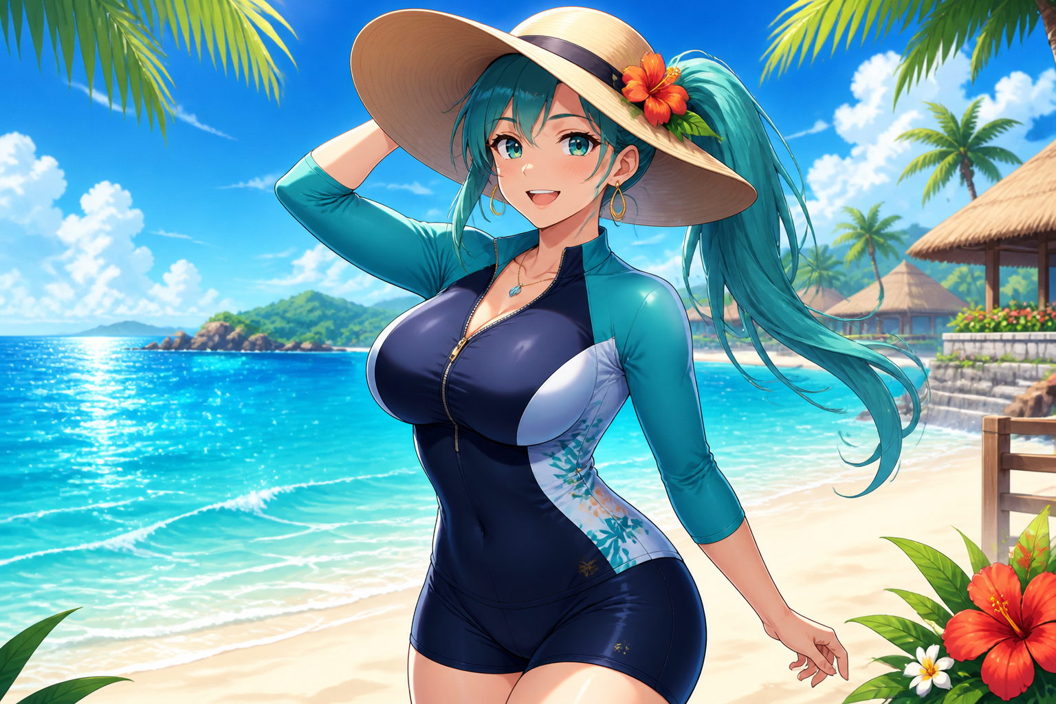 Summer beach character