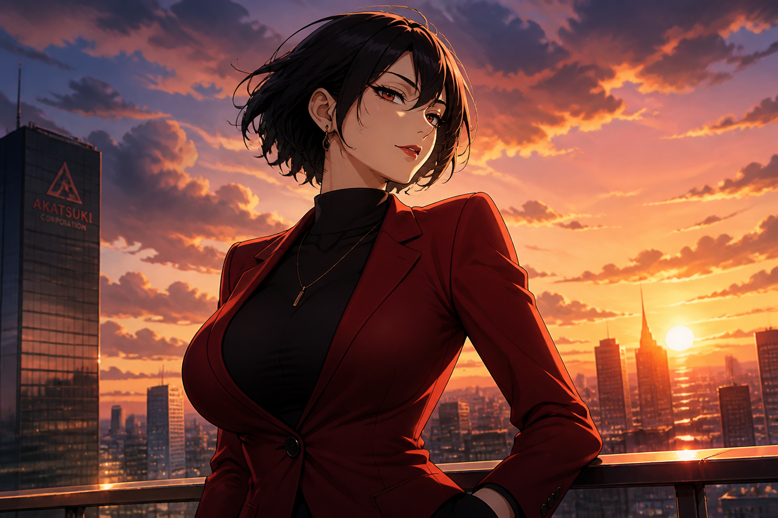 Rooftop sunset portrait