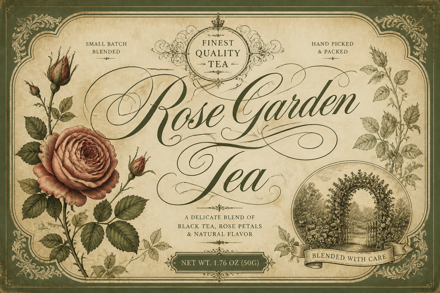 Vintage label calligraphy design