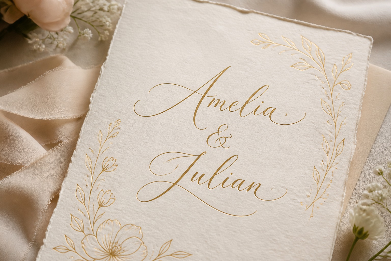Wedding invitation lettering
