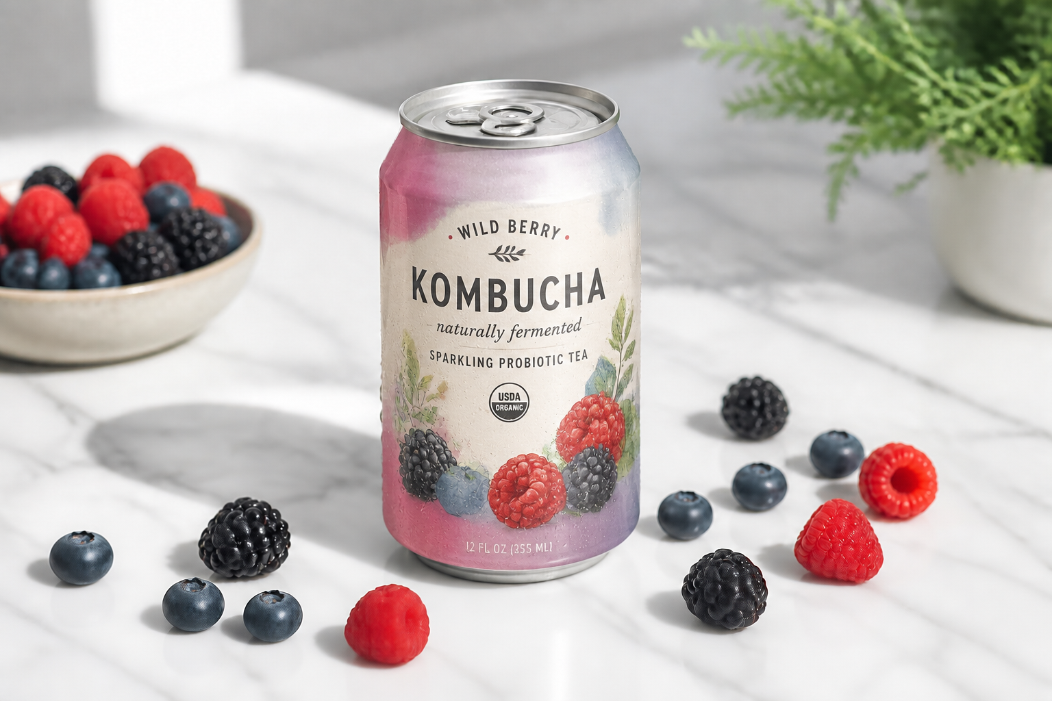 Watercolor kombucha label (after)
