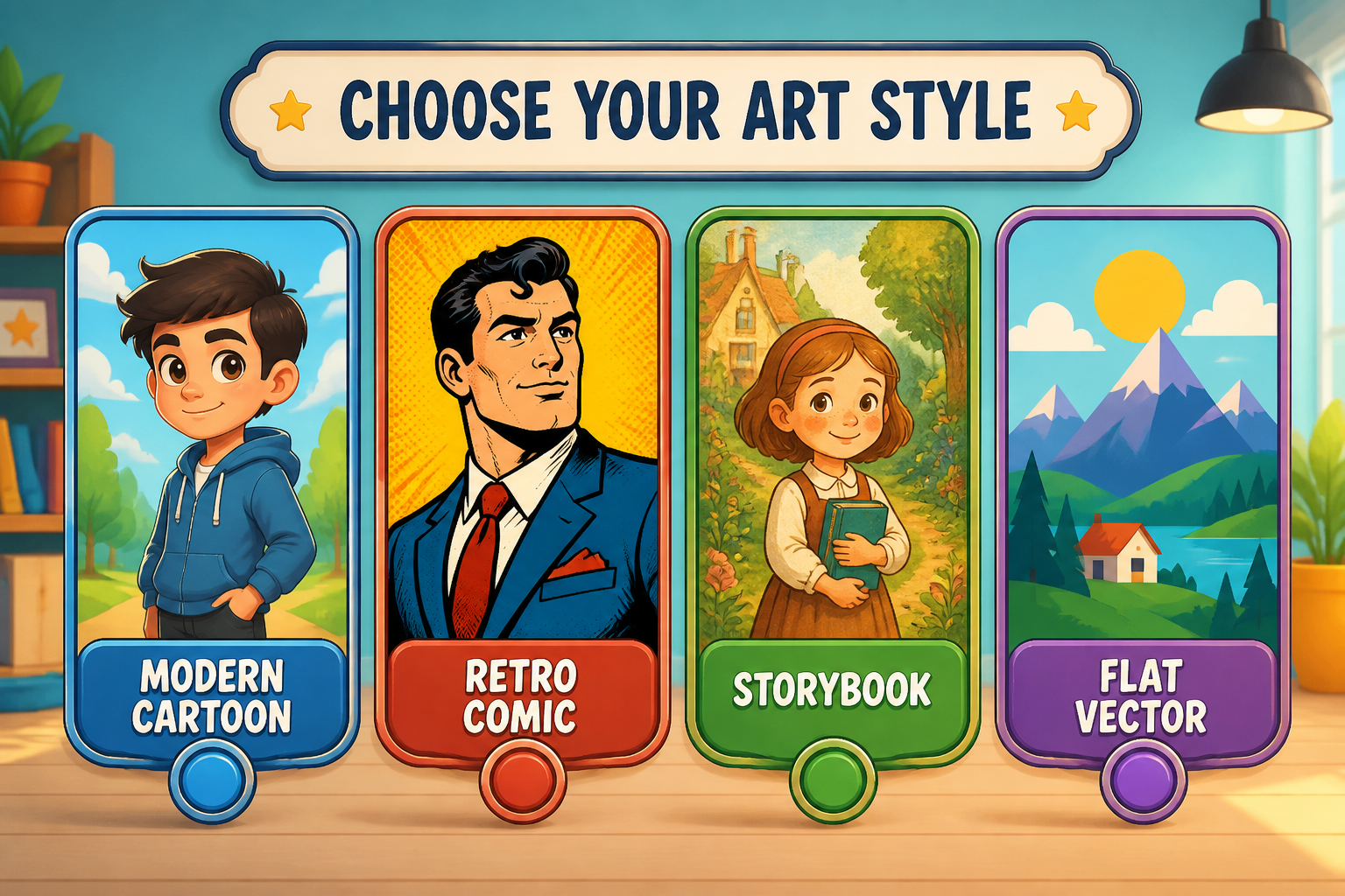 Pick a cartoon style