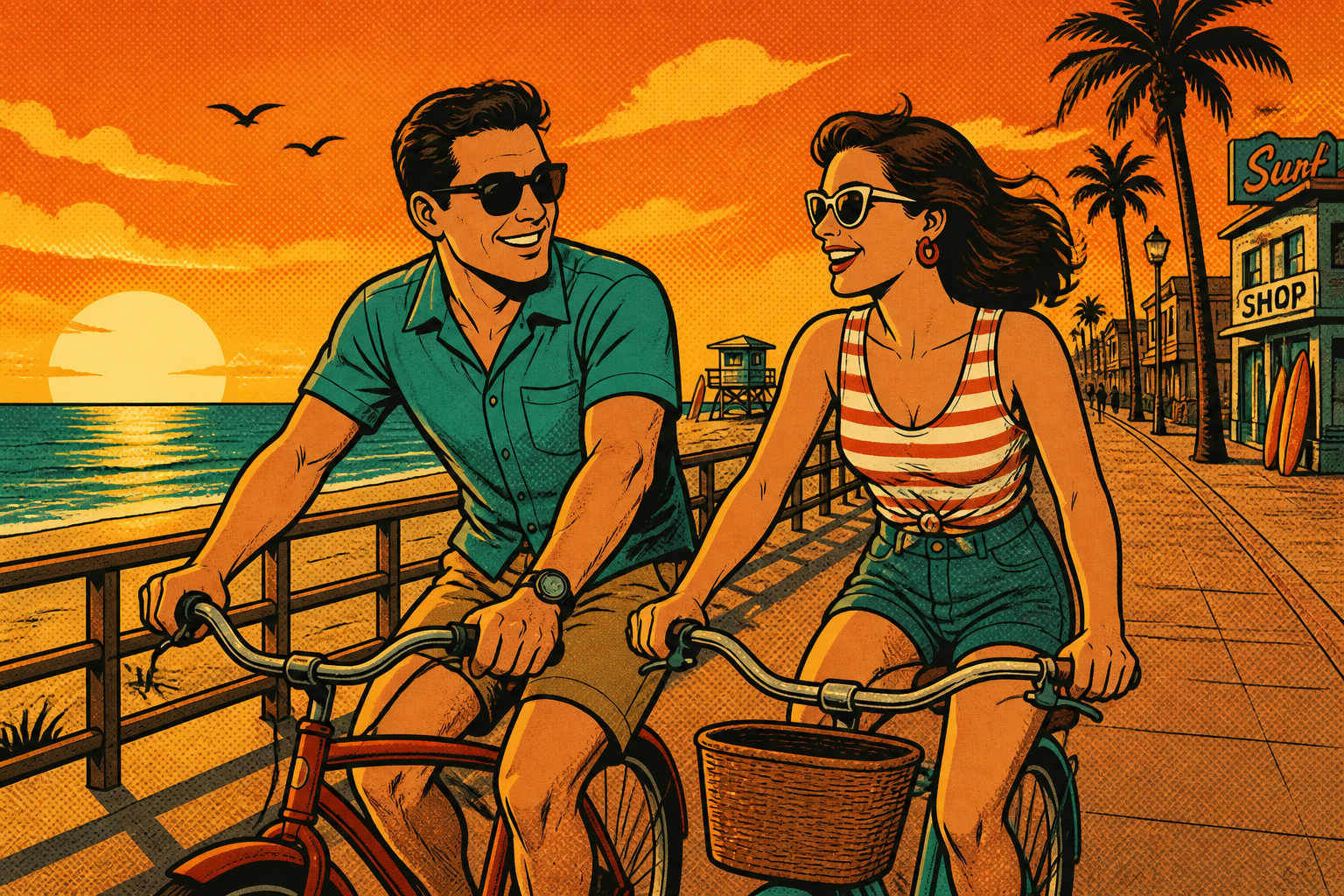 Beach boardwalk ride