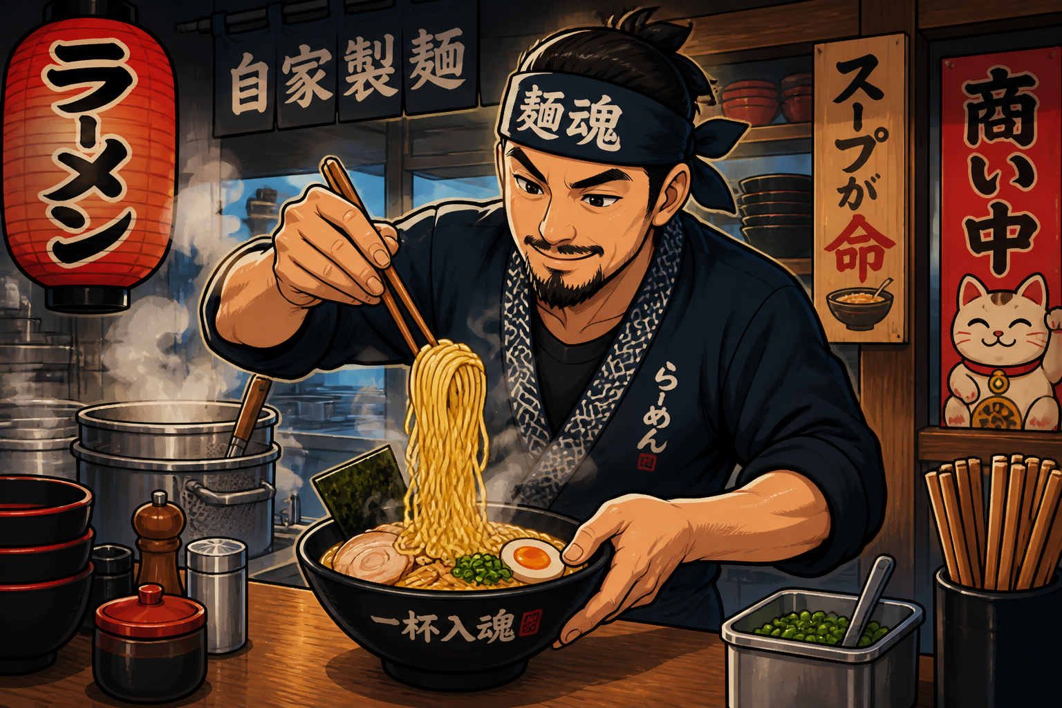 Chef in ramen kitchen