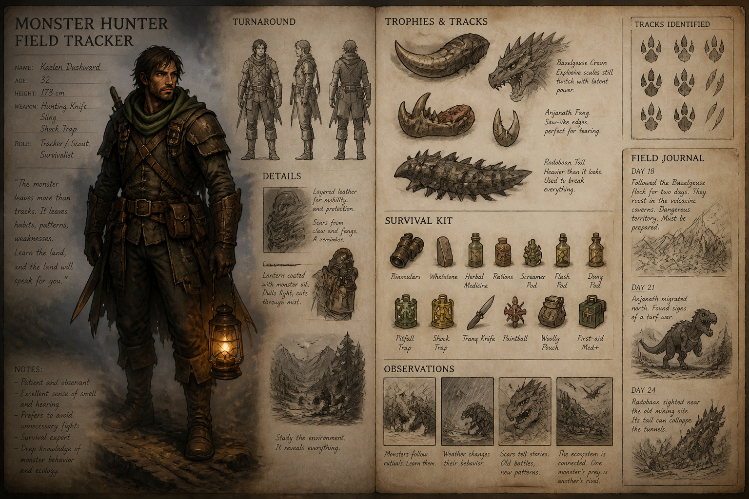 Monster hunter journal