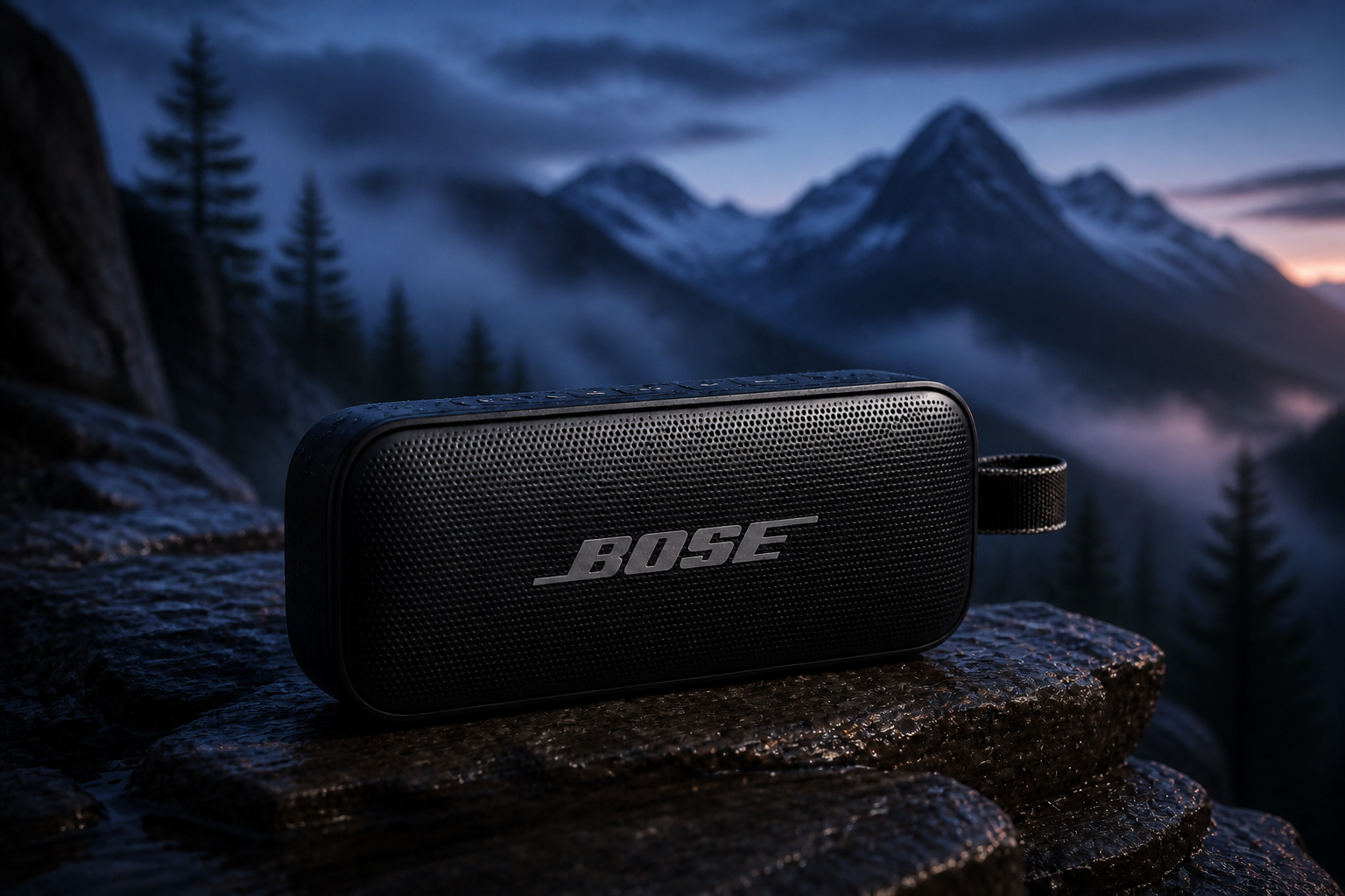 Outdoor lifestyle speaker ad (after)