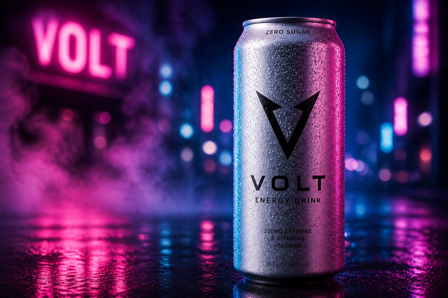 Neon nightlife beverage ad (after)