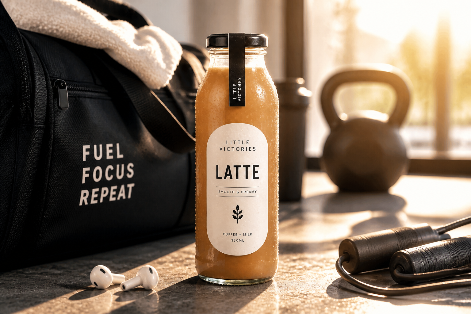 Active lifestyle coffee ad (after)