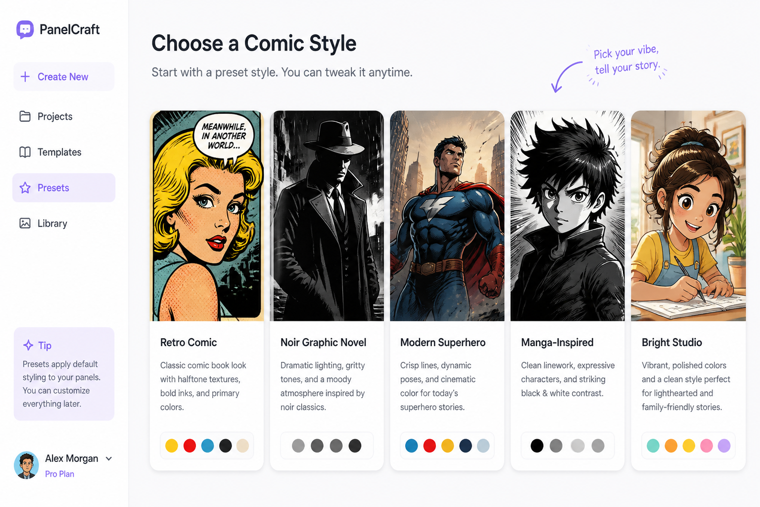 Pick a comic style