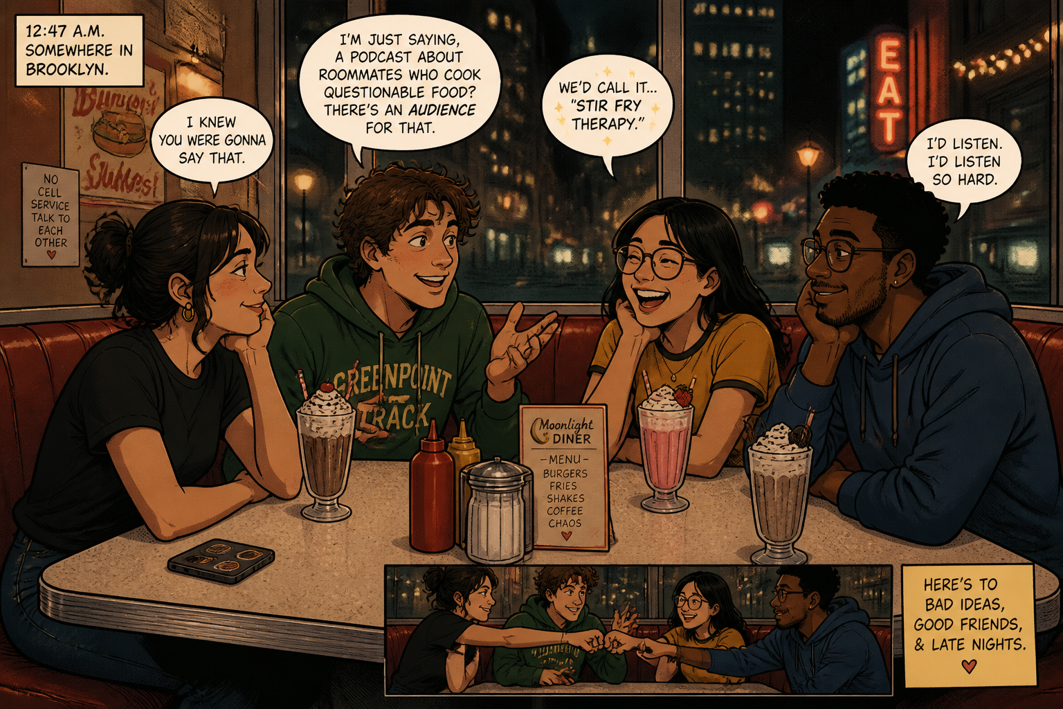 Late-night diner panel