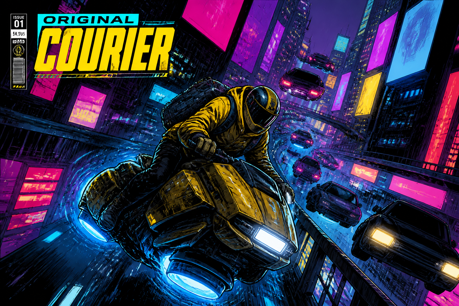 Cyberpunk hoverbike cover