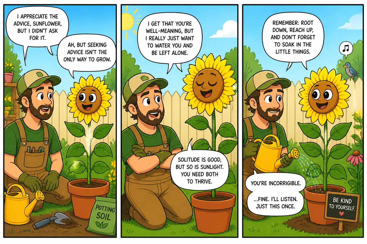 Sunflower gives life advice