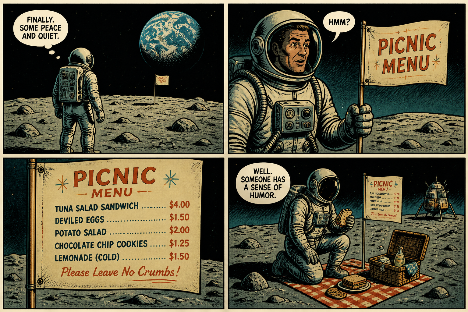 Moon landing picnic twist