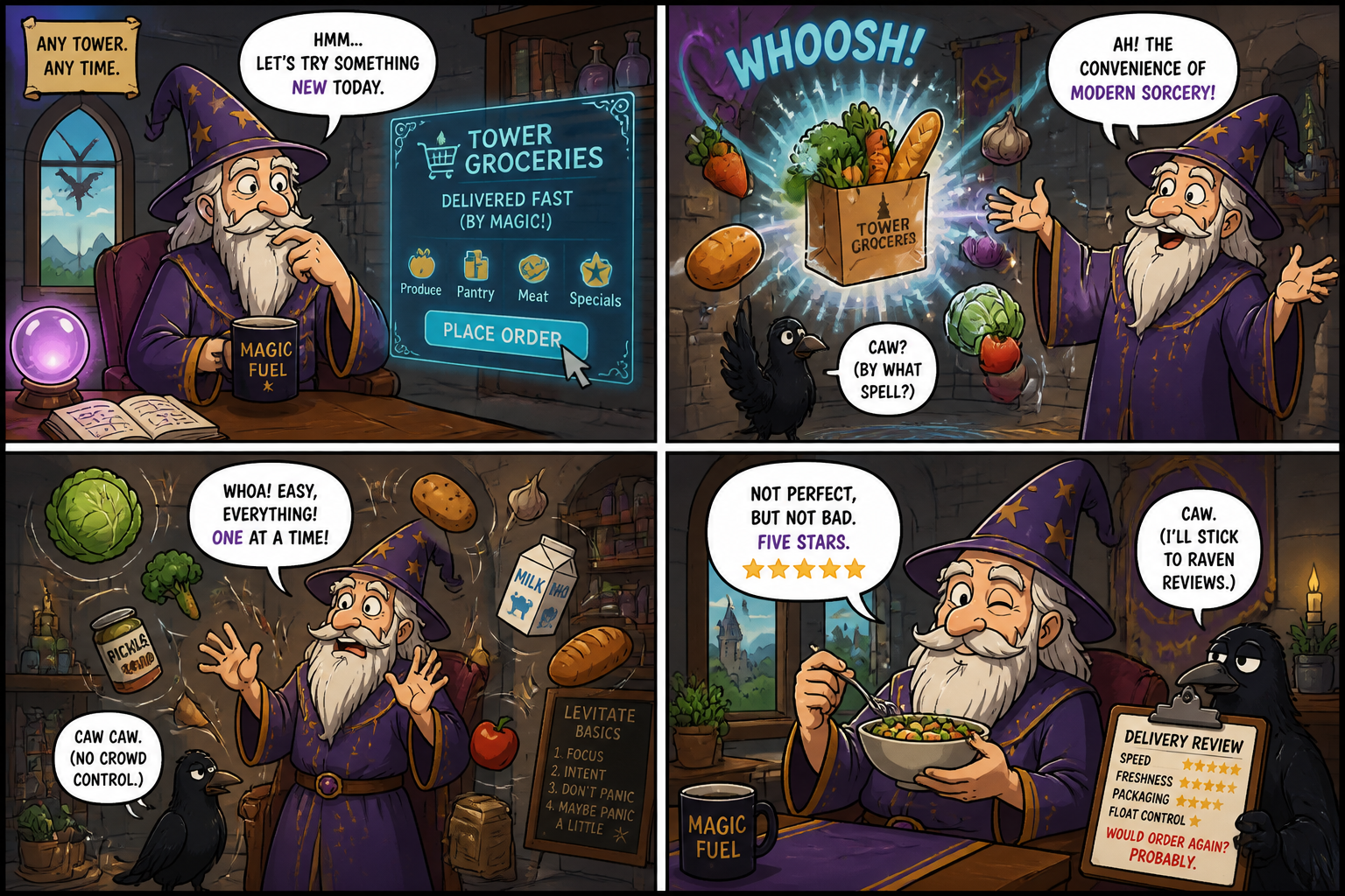 Wizard grocery delivery mishap