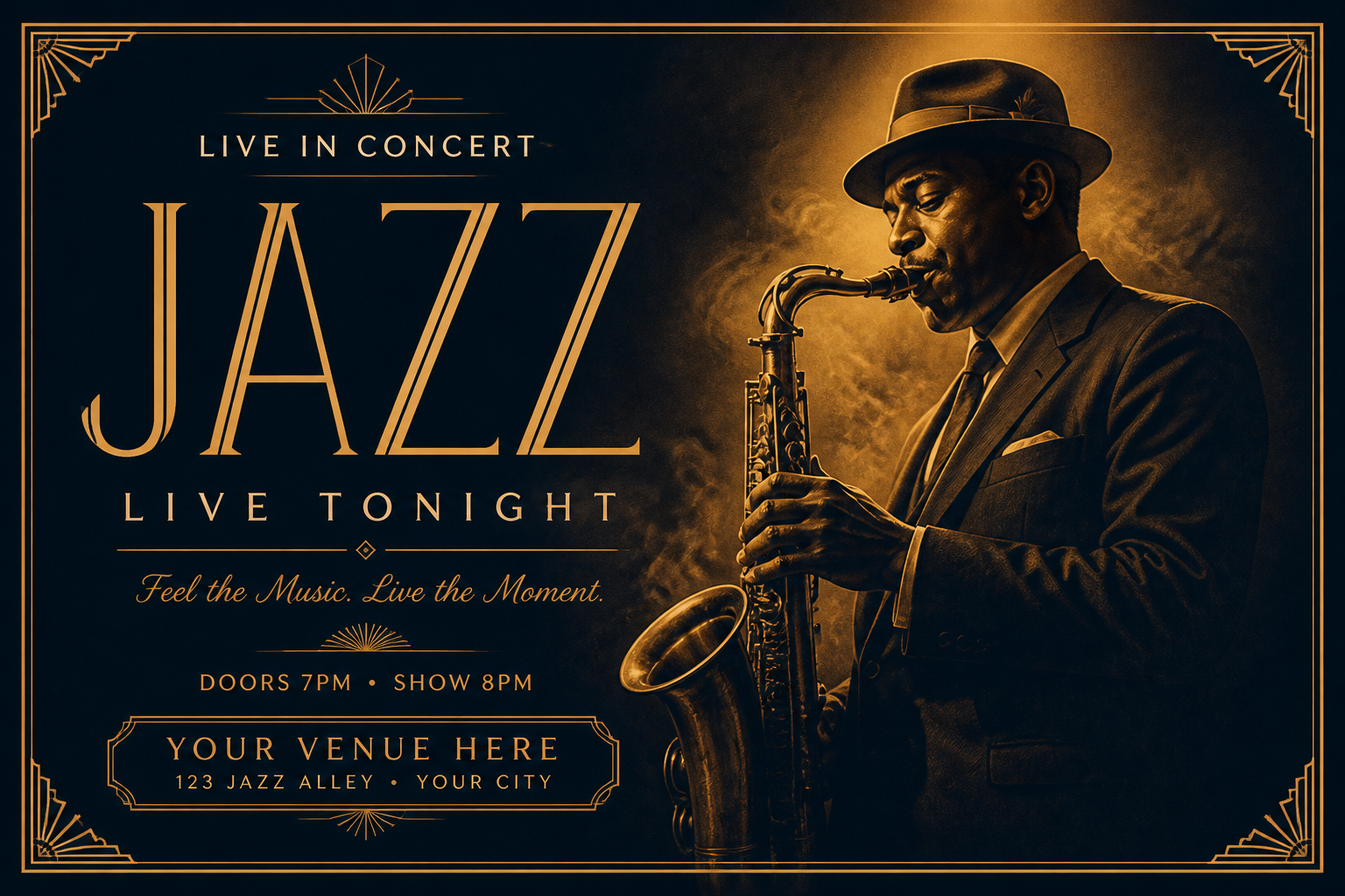Vintage jazz spotlight poster
