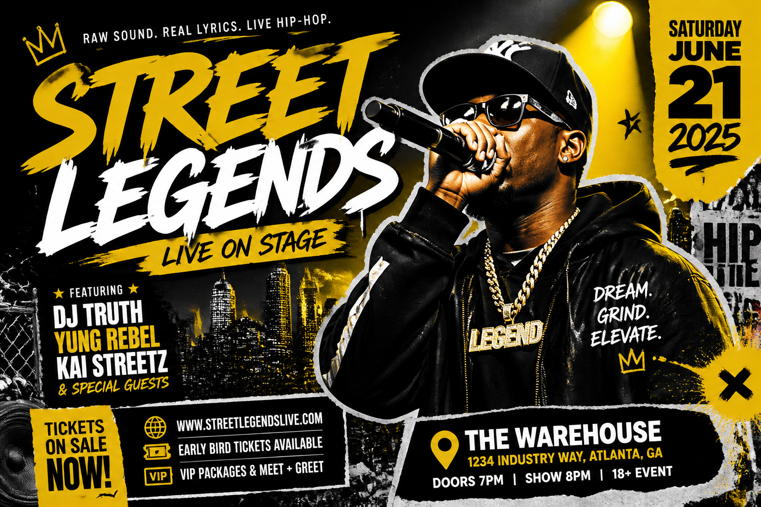 Hip-hop event promo poster