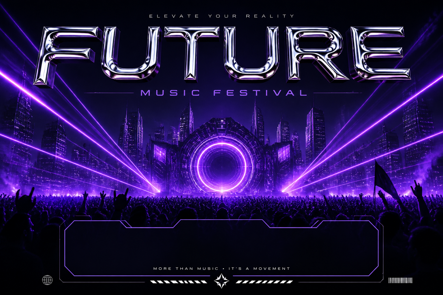 Electronic festival night poster