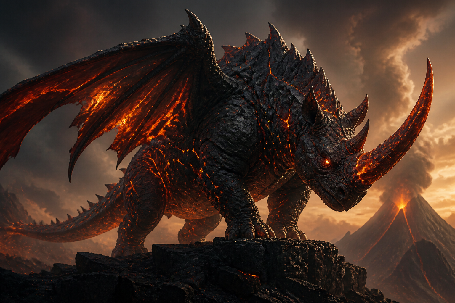 Volcanic horned beast