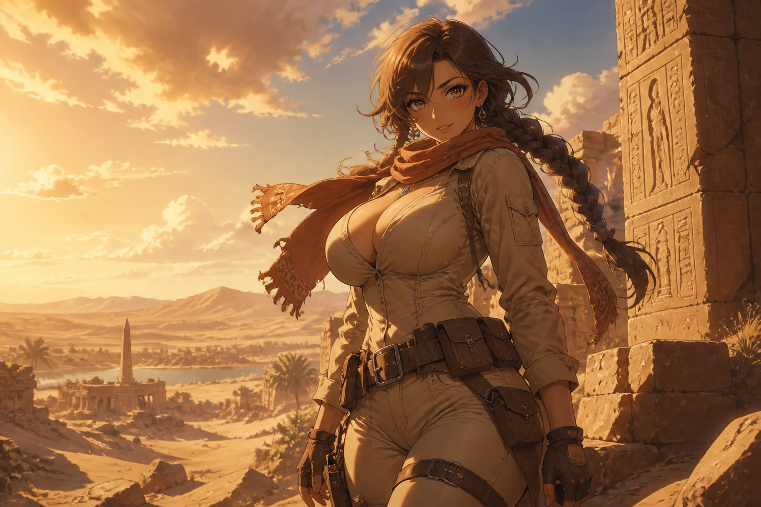 Desert explorer at golden hour