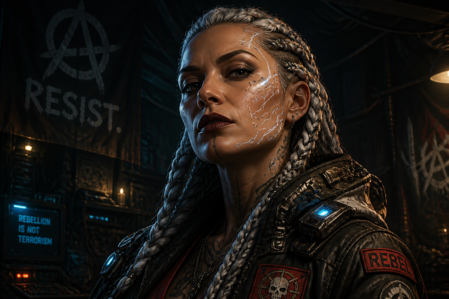 Rebel leader close-up portrait