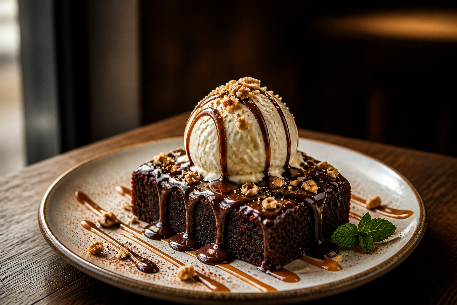 3D styled brownie dessert (after)