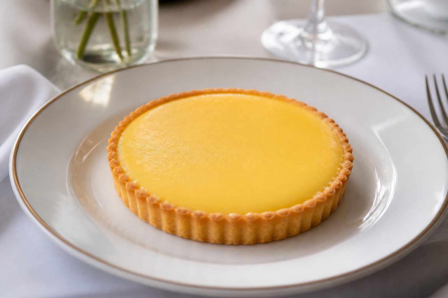Decorated lemon tart (before)