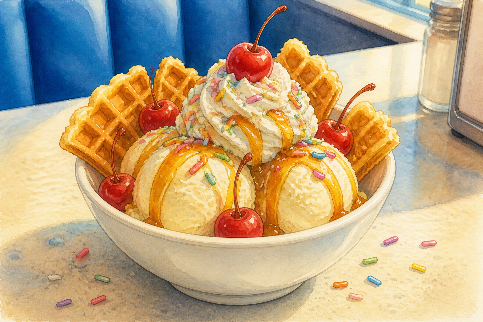Ghibli-style sundae (after)