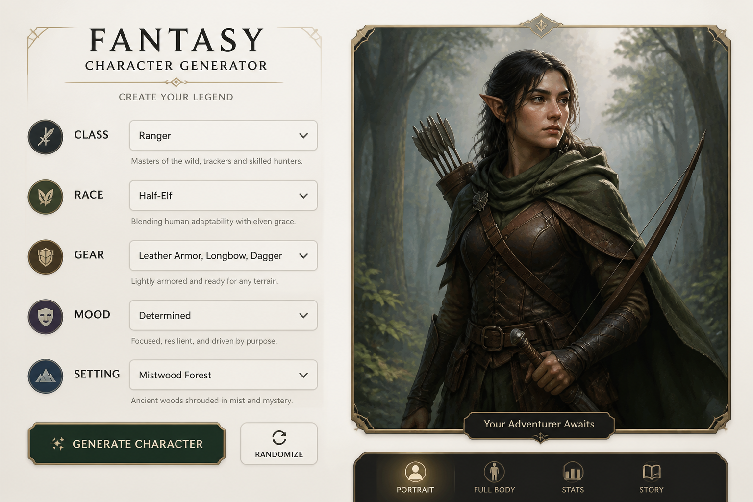 Describe your character
