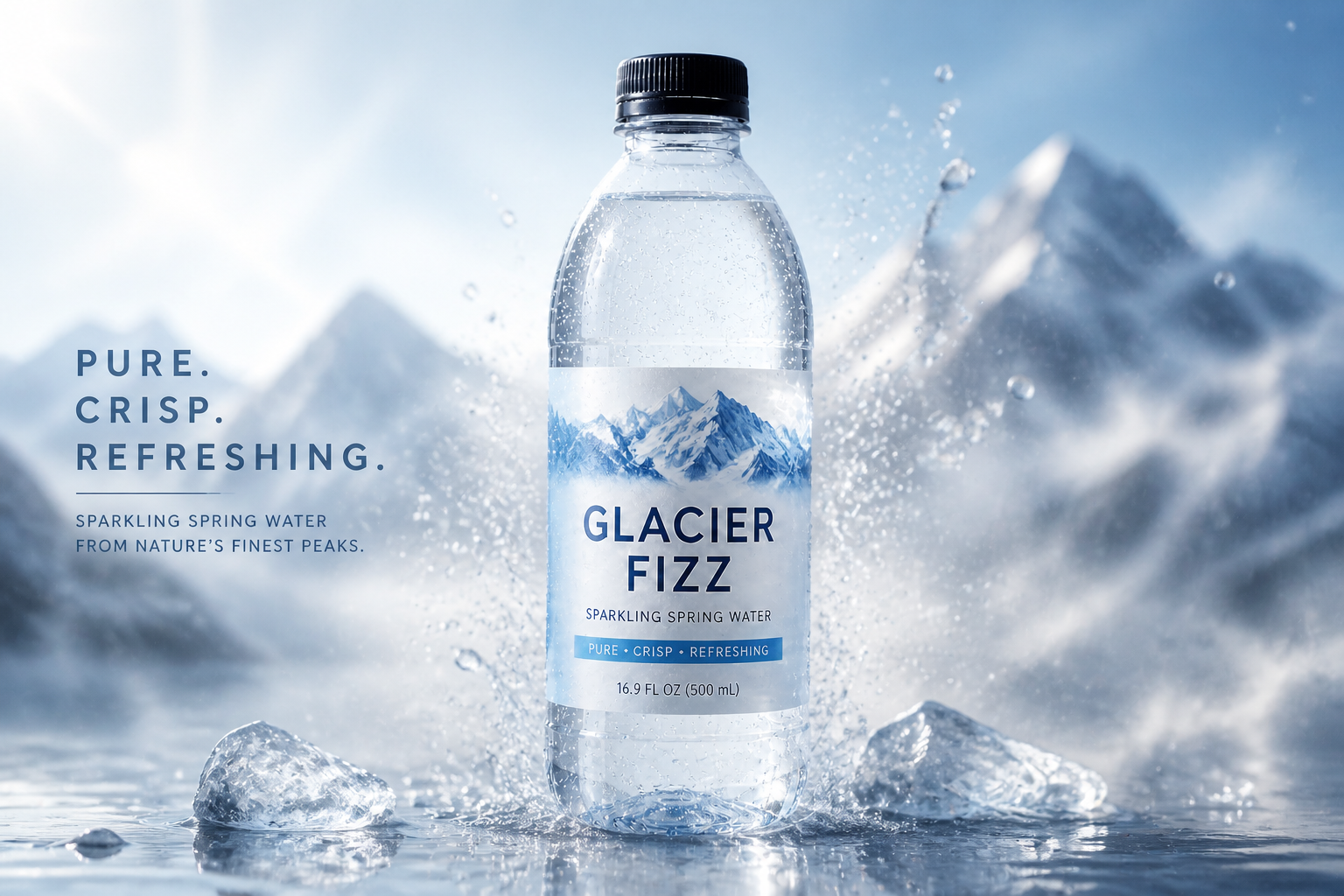 Crisp sparkling water campaign (after)