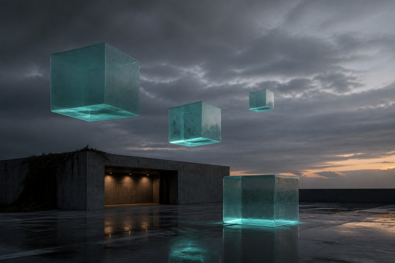 Minimal floating cube visual