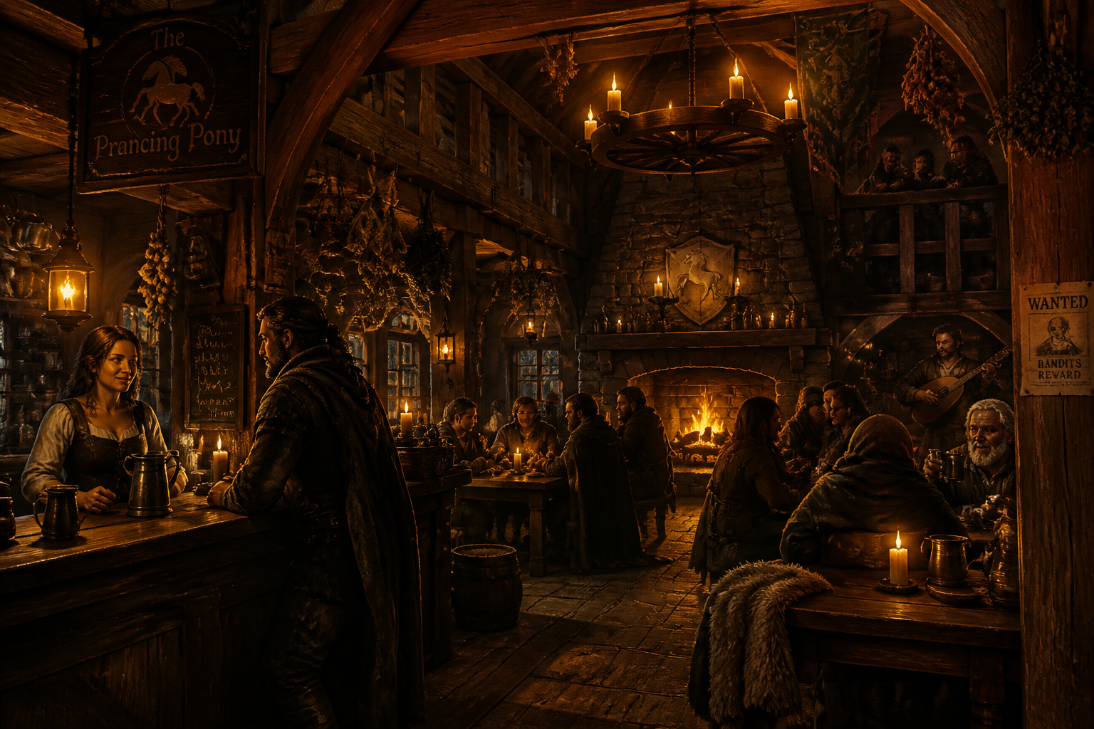 Medieval tavern interior