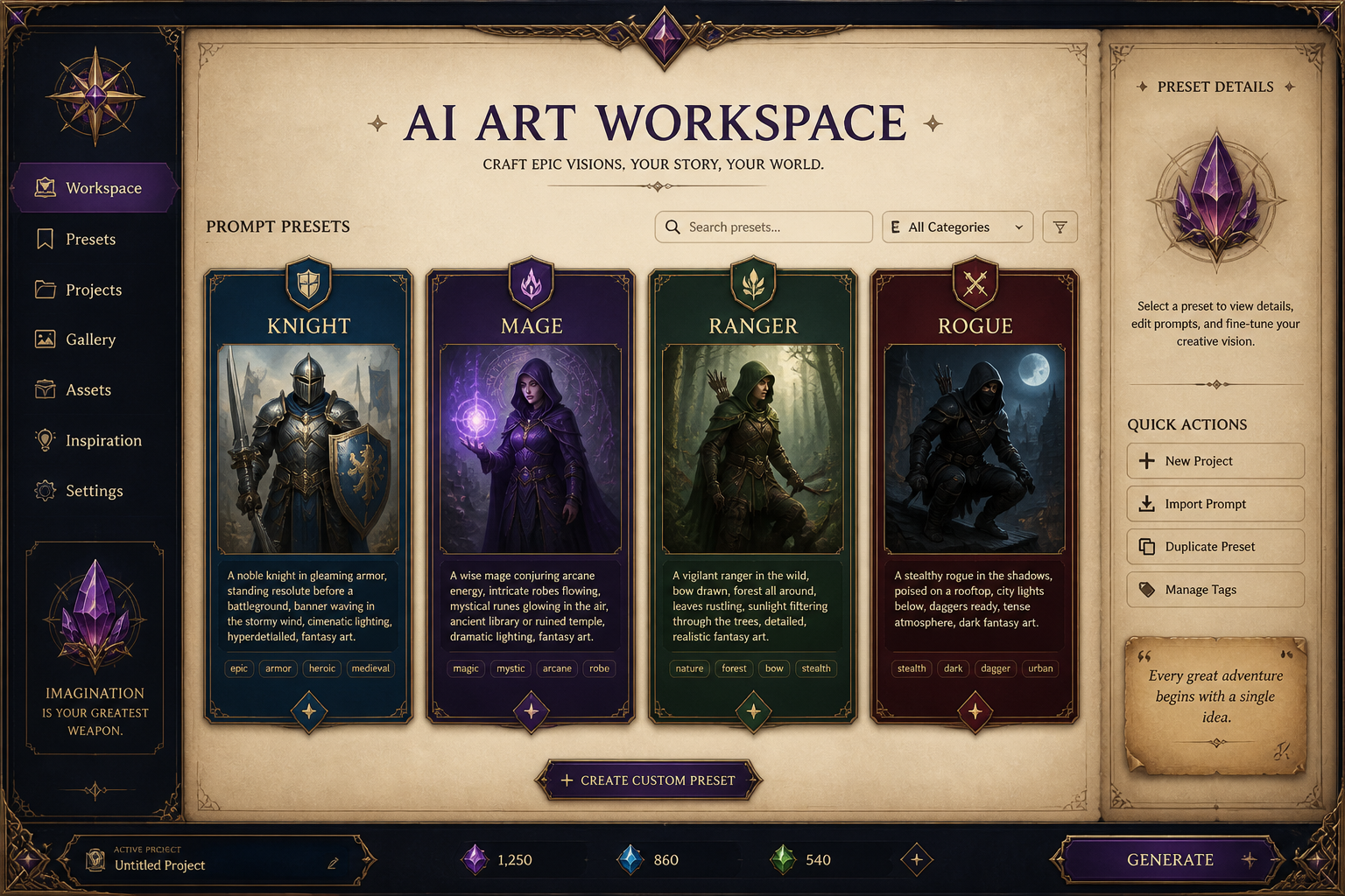 Pick a fantasy style