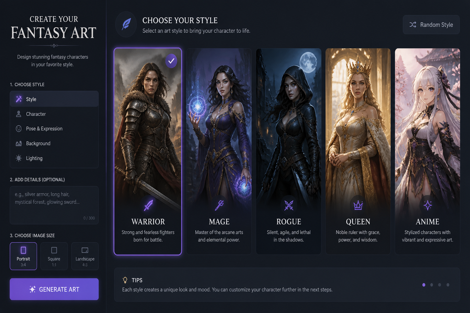 Pick a fantasy style