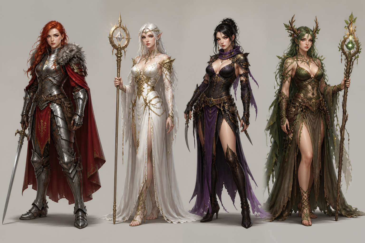 Design distinct fantasy heroines