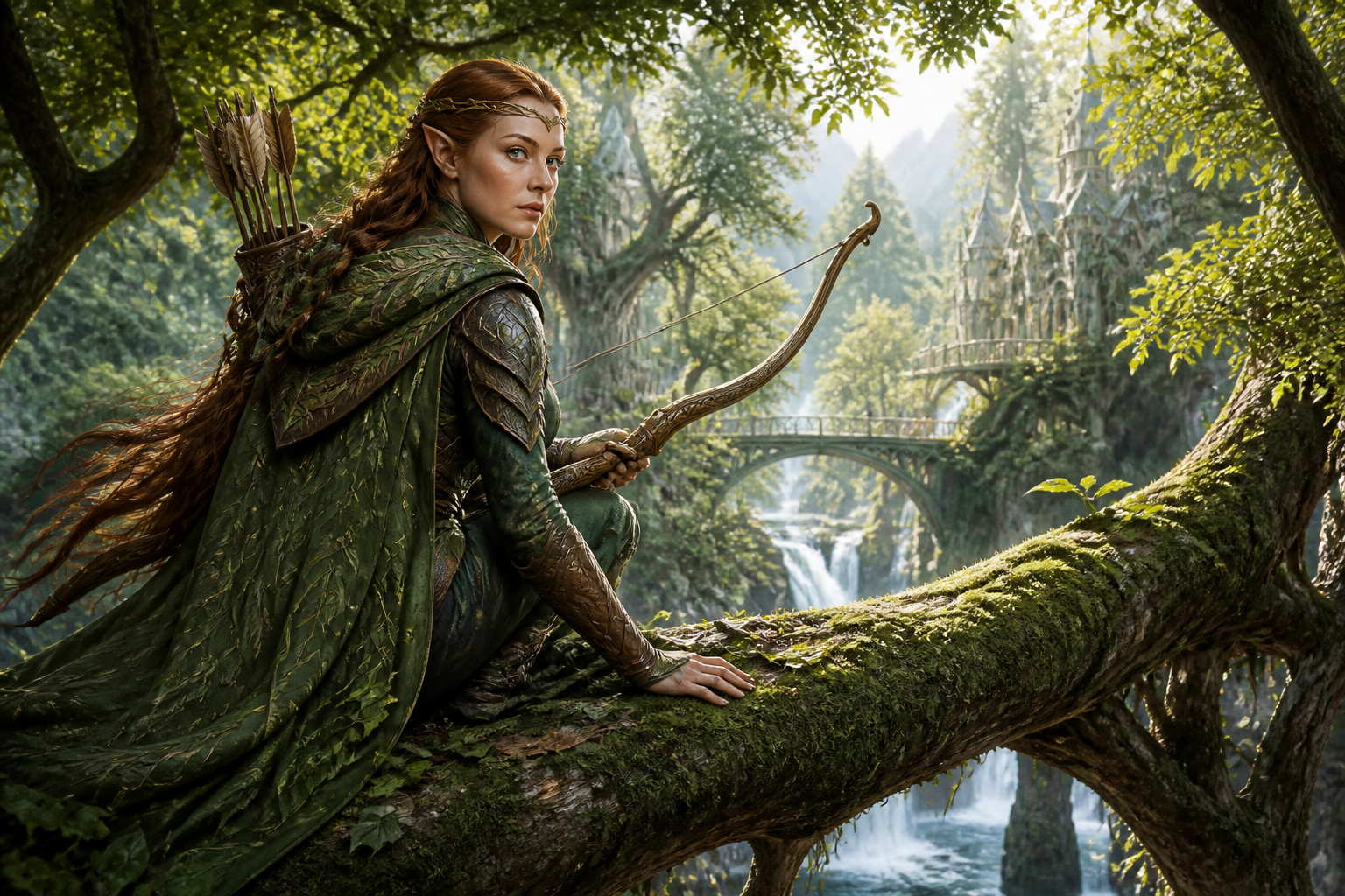 Elven archer in woodland