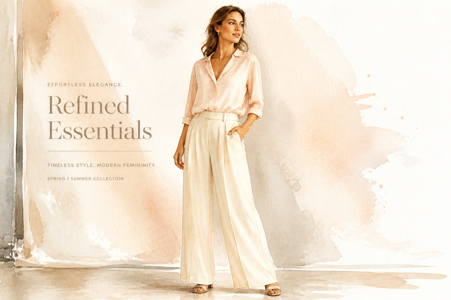 Watercolor boutique ad (after)