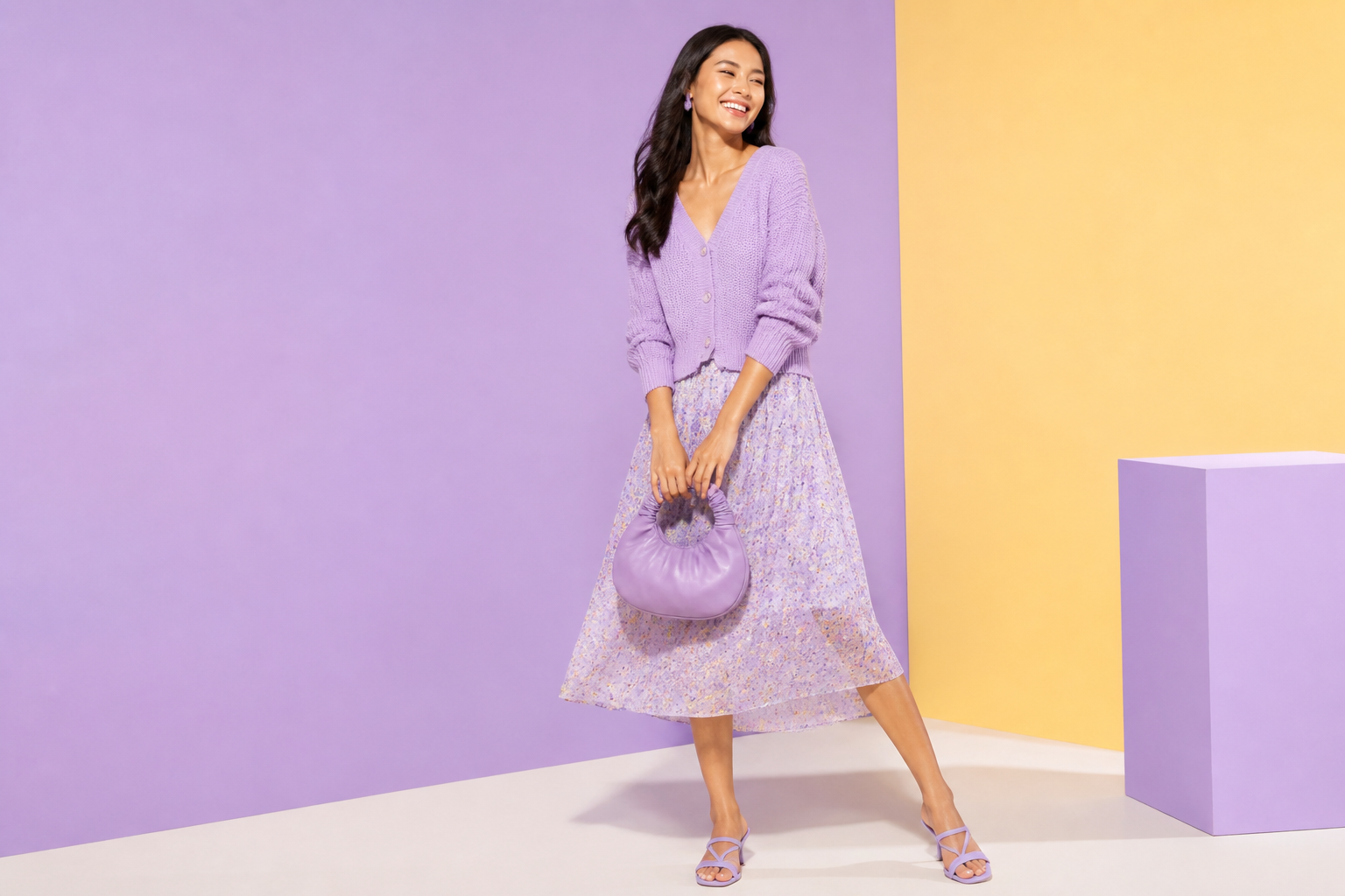 Pastel spring knitwear set