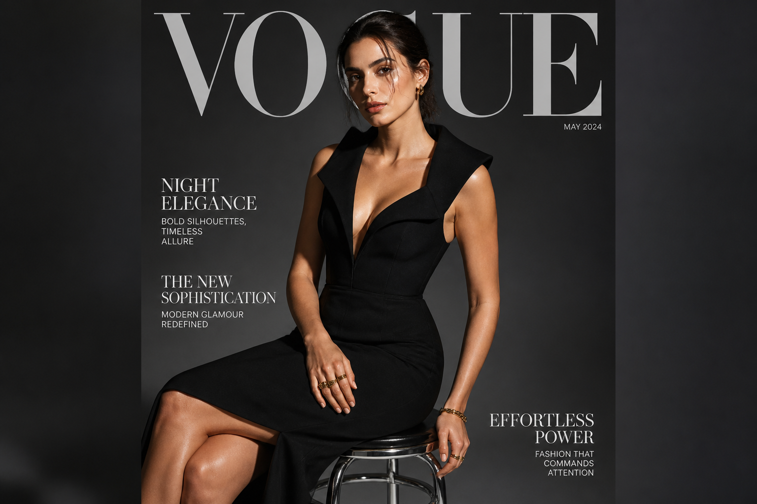 Black dress studio cover shot