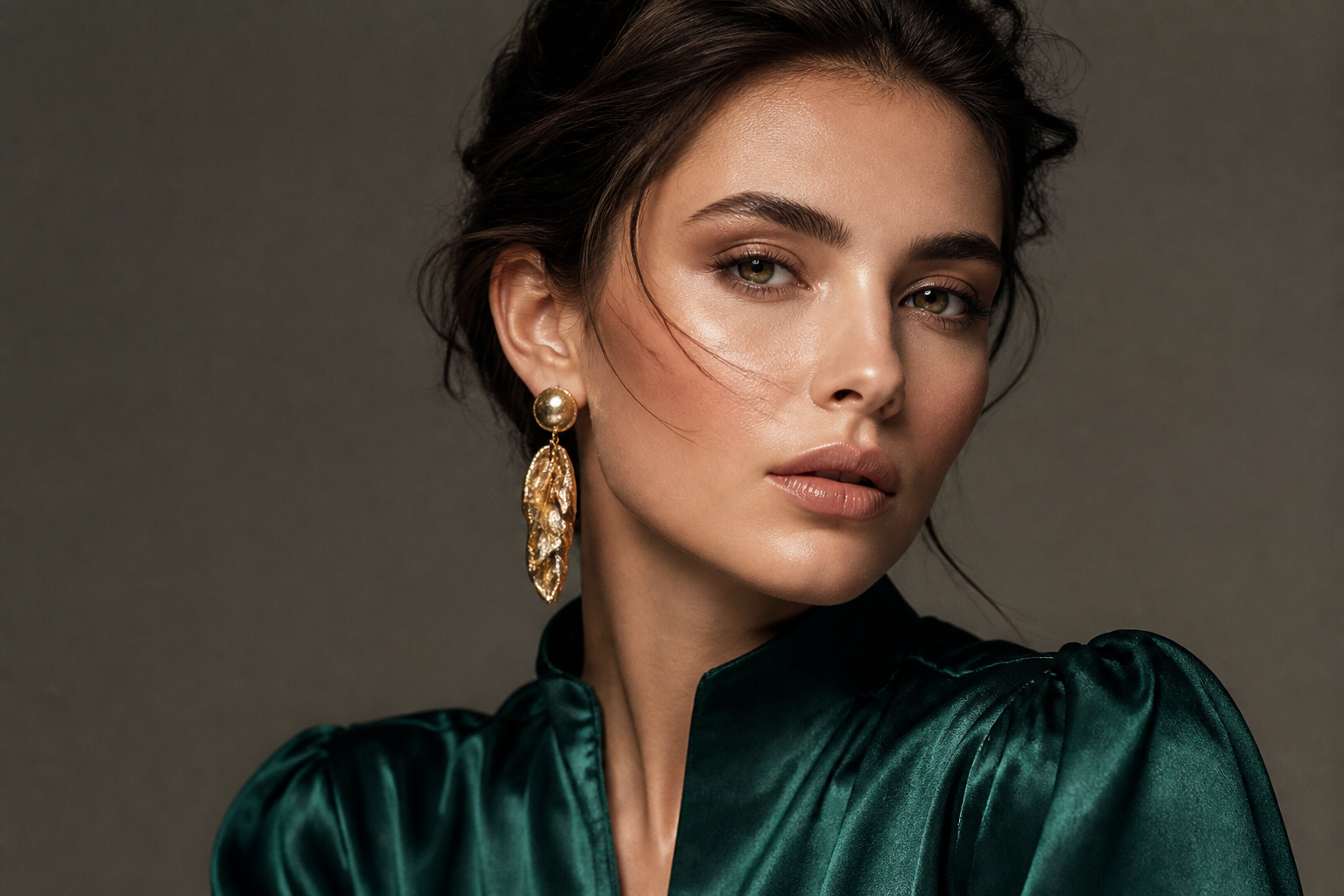 Emerald beauty fashion portrait