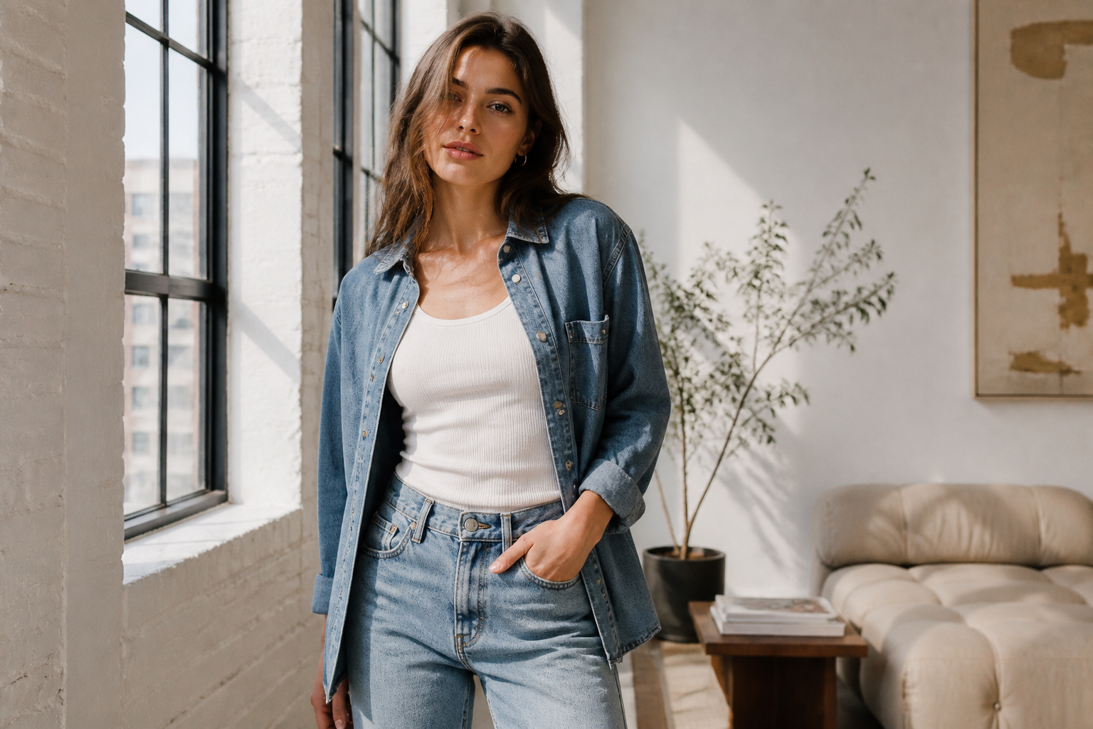 Daylight denim loft shoot