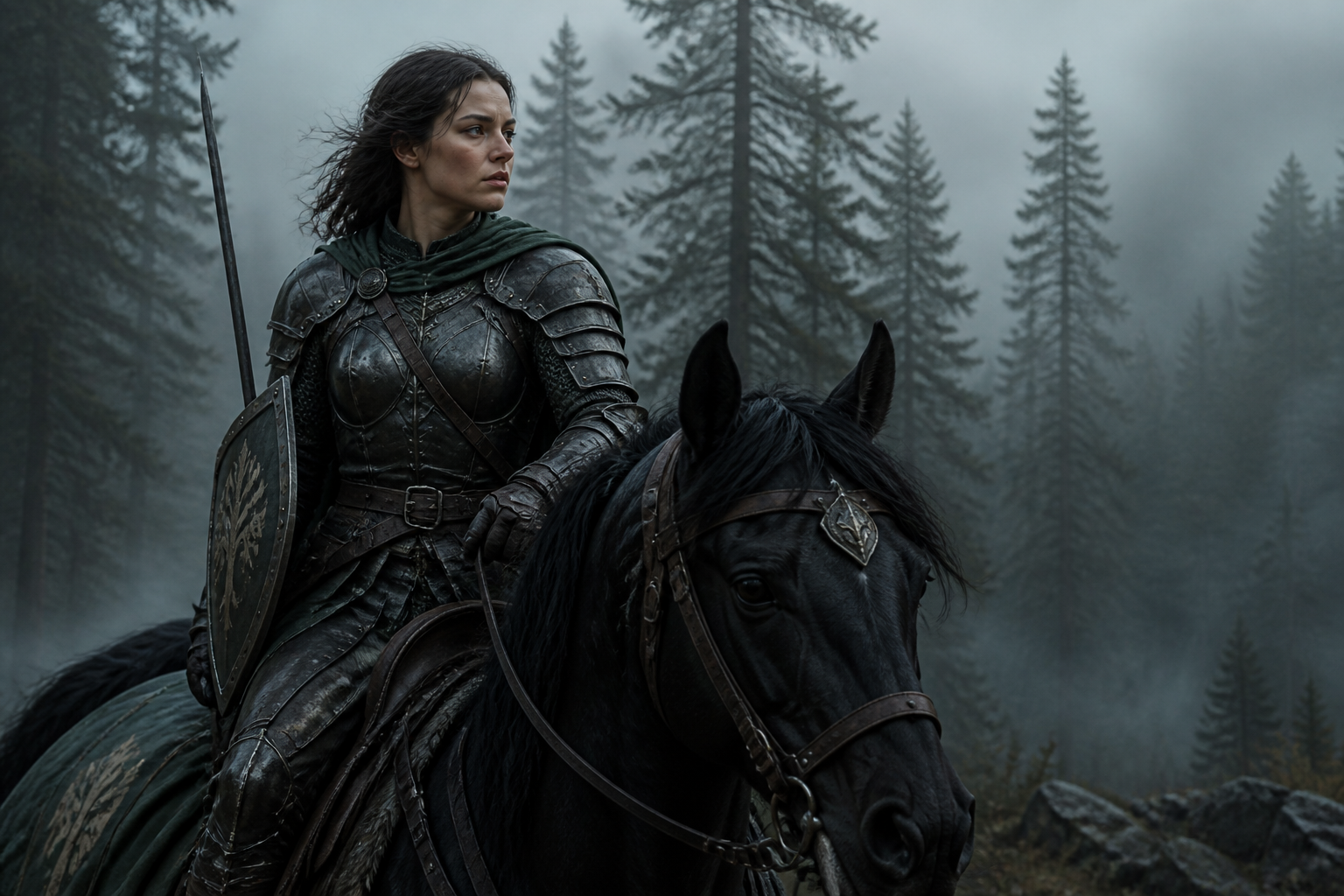 Forest knight in dark steel