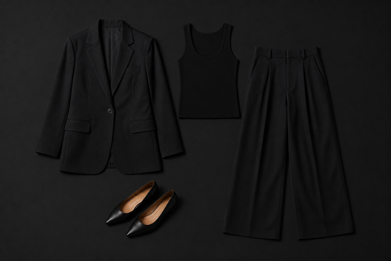 Monochrome flatlay (after)