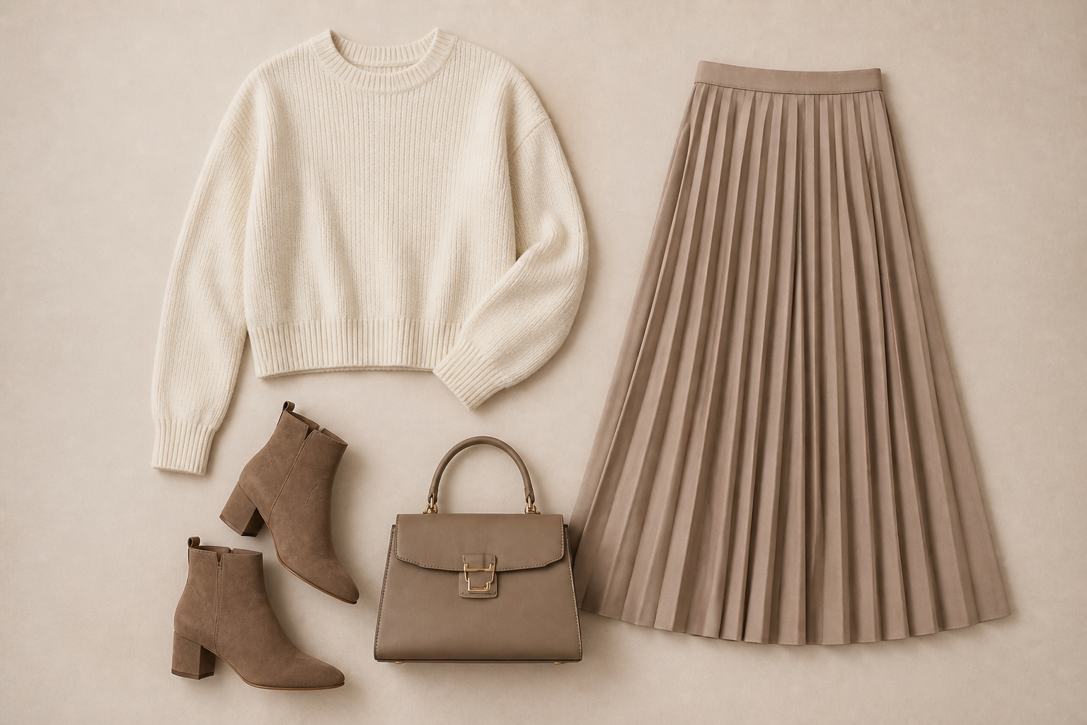 Autumn outfit flatlay (after)